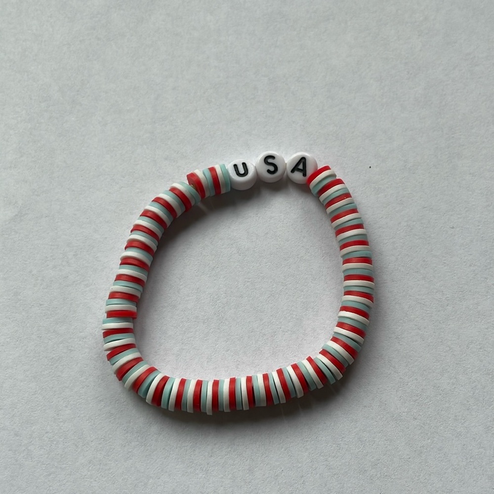 🇺🇸 clay bead usa bracelet 🇺🇸